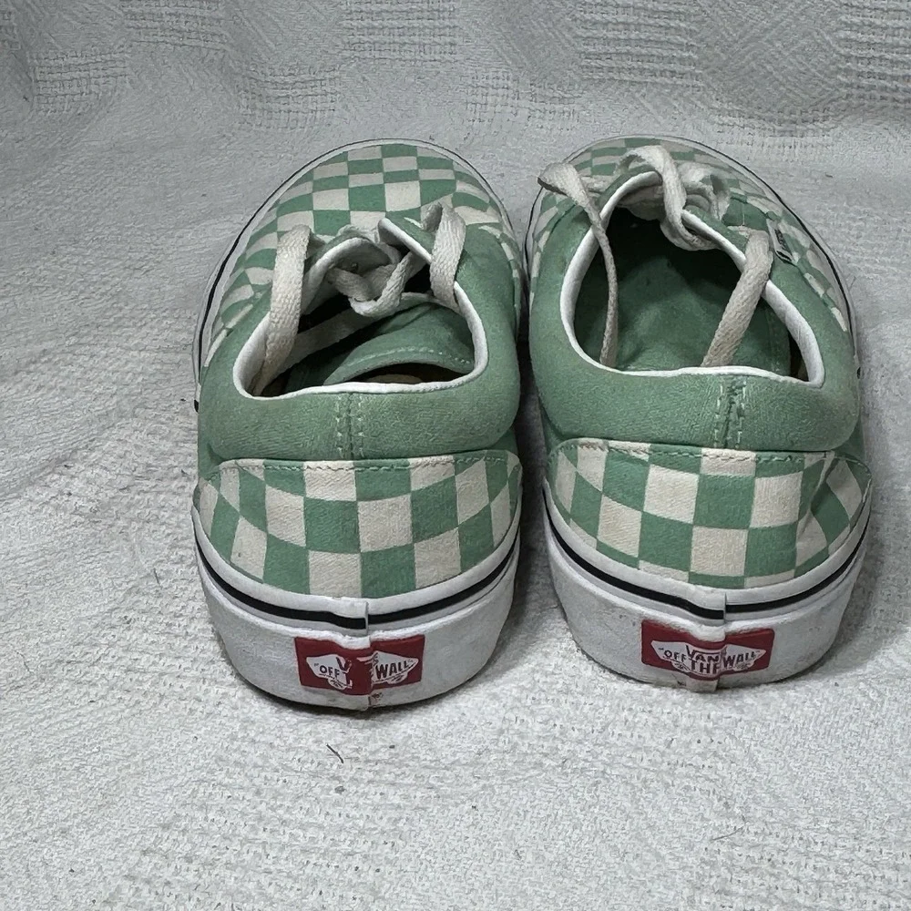 Vans Shoes Mens‎ 8.5 Womens 10 Checkered Sneakers Green Canvas Casual Low